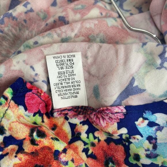 Umgee Pink Floral Kimono Cardigan Cover Up Open Front Multicolor Flowy Size M/L - Picture 9 of 11